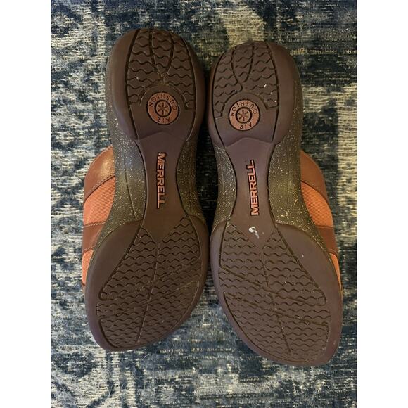 Merrell Sandals Women's Sundial Clay Suede Leather Slip-On Slide Wedge Size 9 - Picture 8 of 8